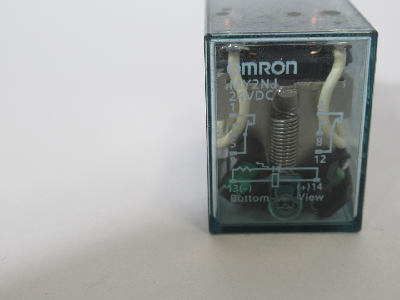 Omron MY2NJ-DC24 General Relay w/Green LED 24VDC 5A 8 Blade USED