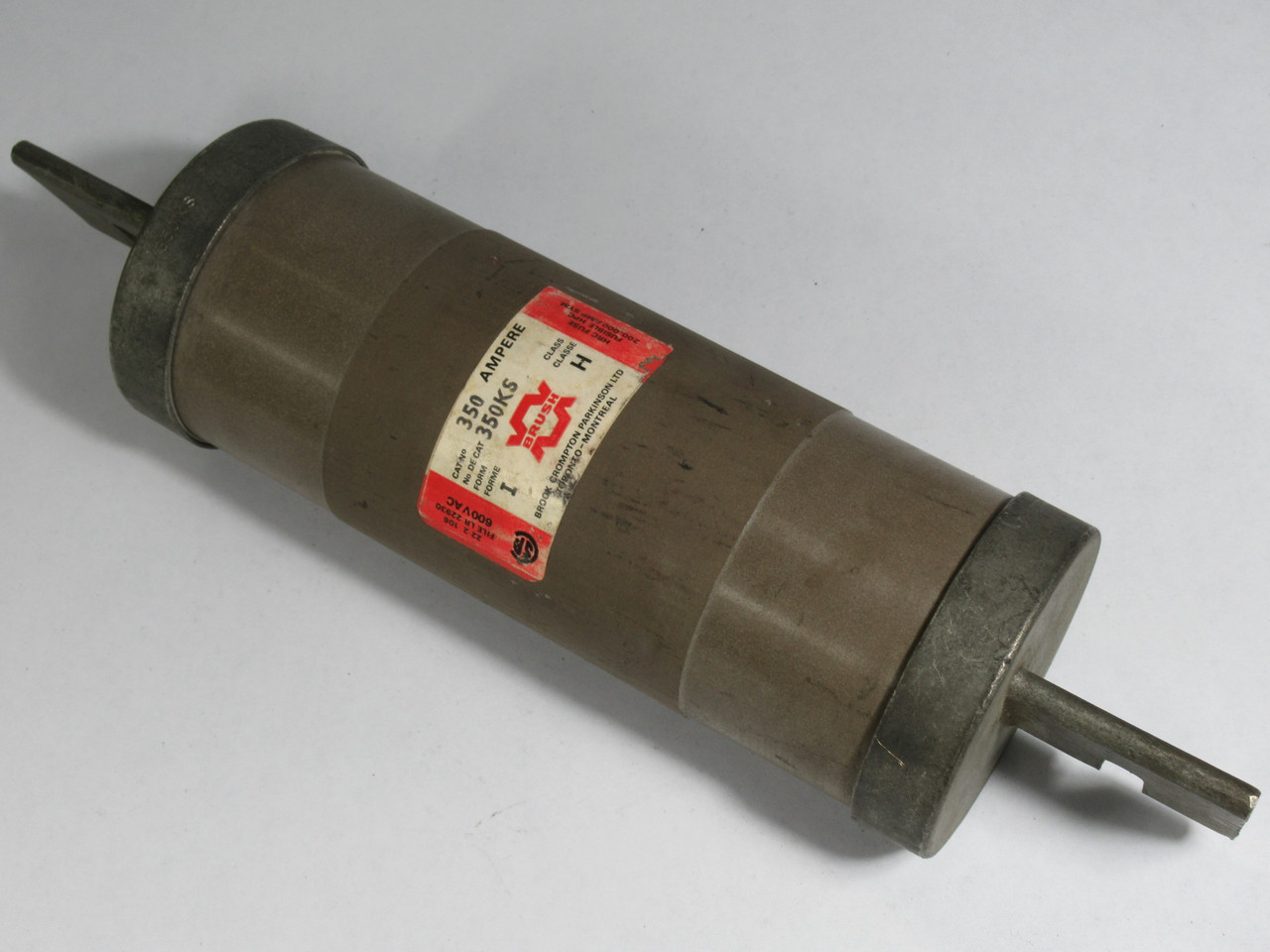 Brush 350KS HRC Fuse Class H 350A 600VAC USED