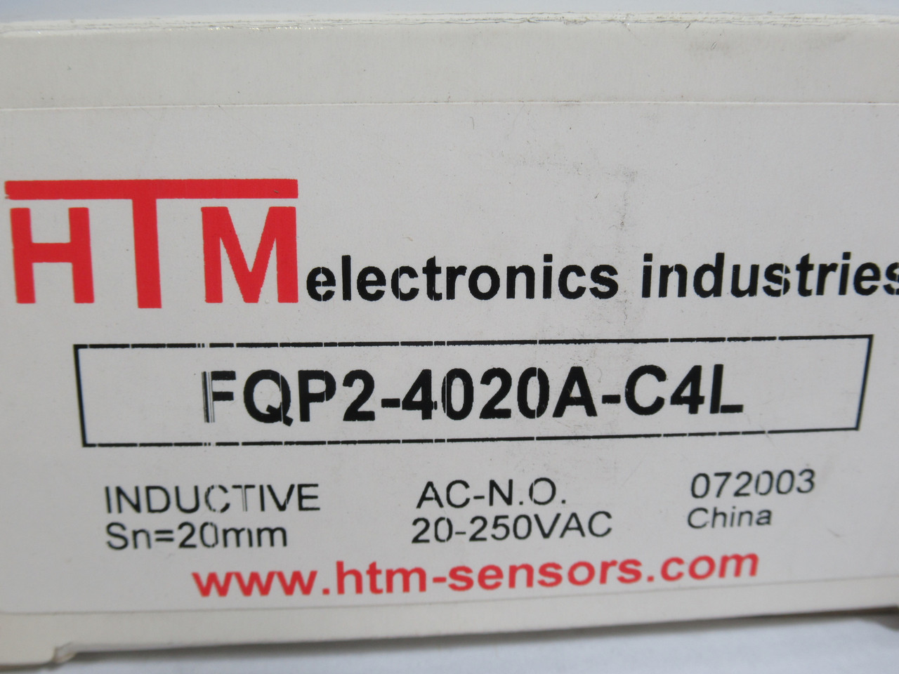HTM FQP2-4020A-C4L Inductive Sensor 20-250VAC 400mA 20mm Range ! NEW !