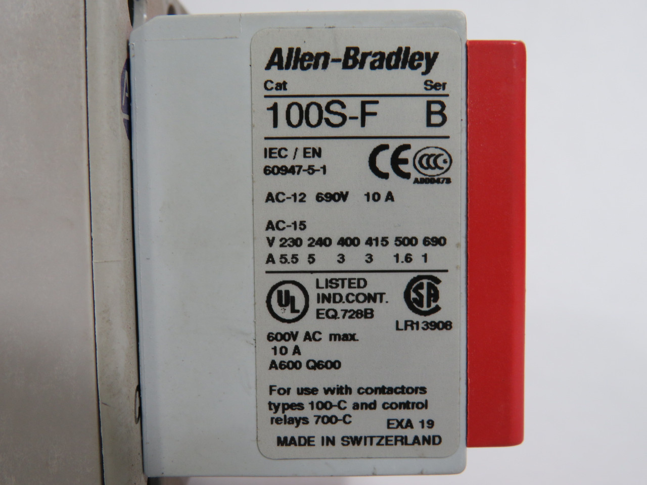 Allen-Bradley 100S-C43ZJ14C Contactor 600V 24VDC COSMETIC DAMAGE USED