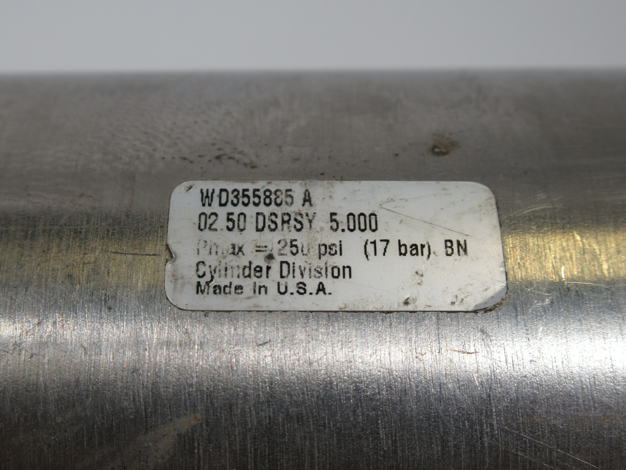 Premier Pneumatics WD355885-A Pneumatic Cylinder 2.5" Bore 5" Stroke USED