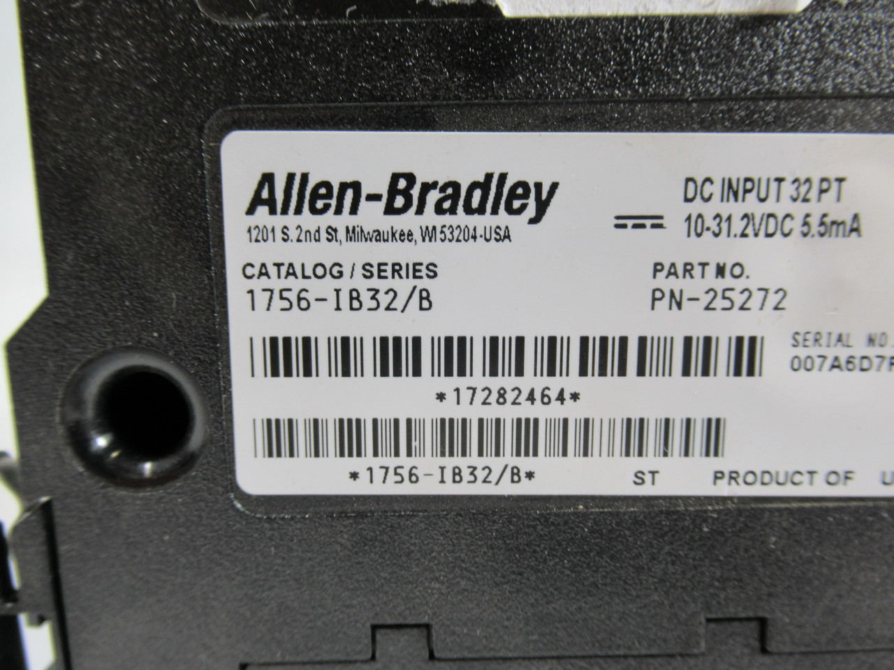 Allen-Bradley 1756-IB32 Ser B DC Input Module 32PT PN-25272 NO TERMINAL USED