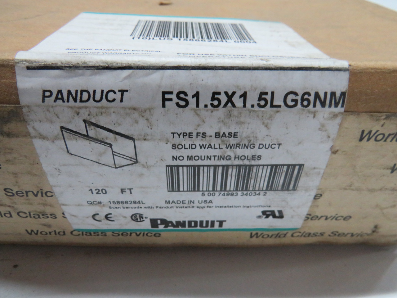 Panduit FS1.5X1.5LG6NM Base Wiring Duct 41.1mmx44.5mmx1.83m 20-Pack ! NEW !