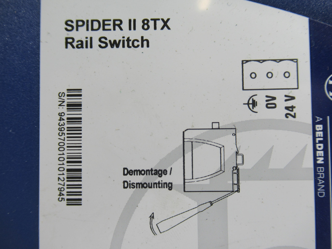 Hirschmann 8TX Spider II Ethernet Rail Switch 9.6-32.0V 8-Port USED