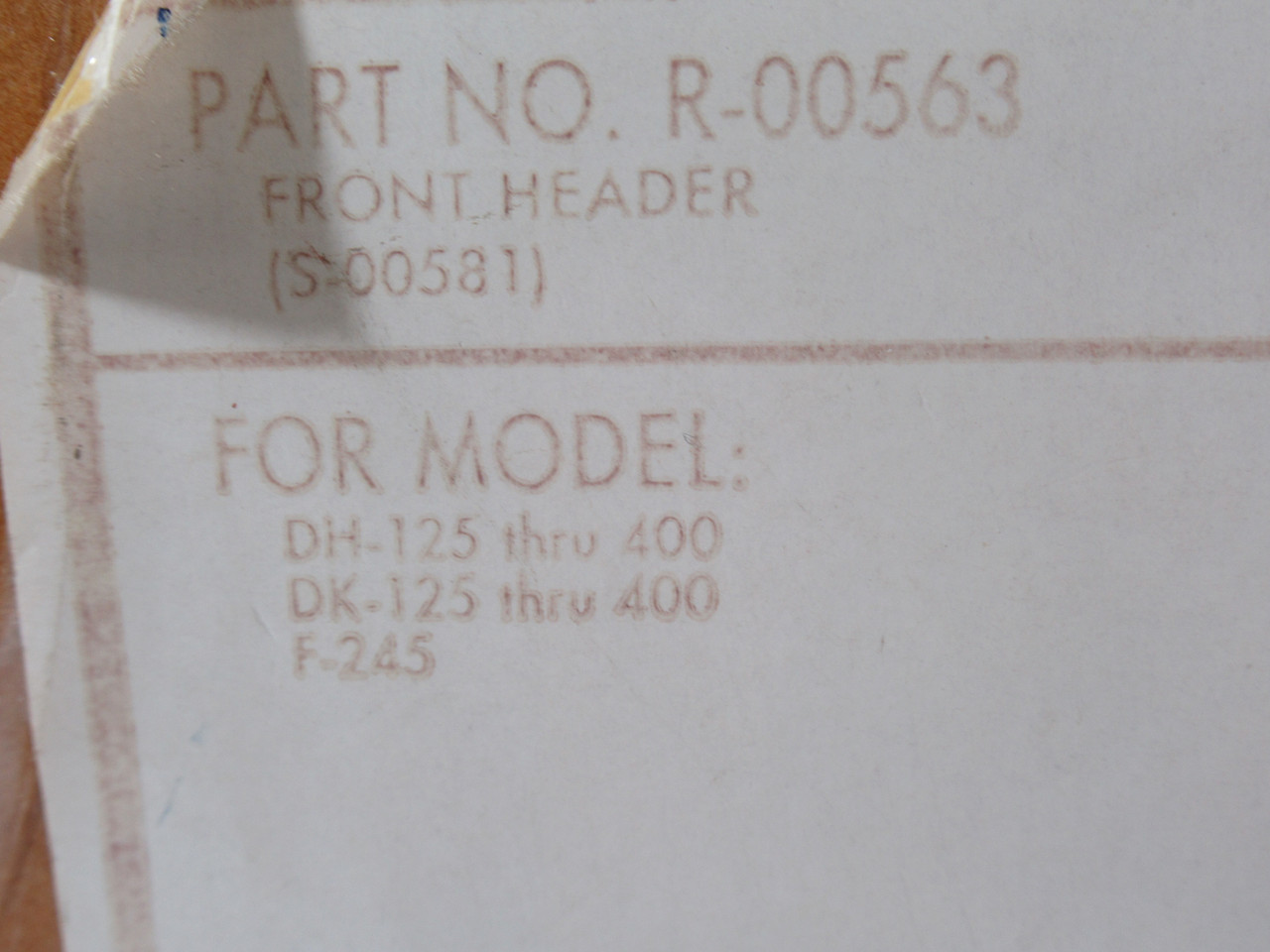 Teledyne Laars R-00563 Front Header for Pool Heater for Model DH-125-400 ! NEW !