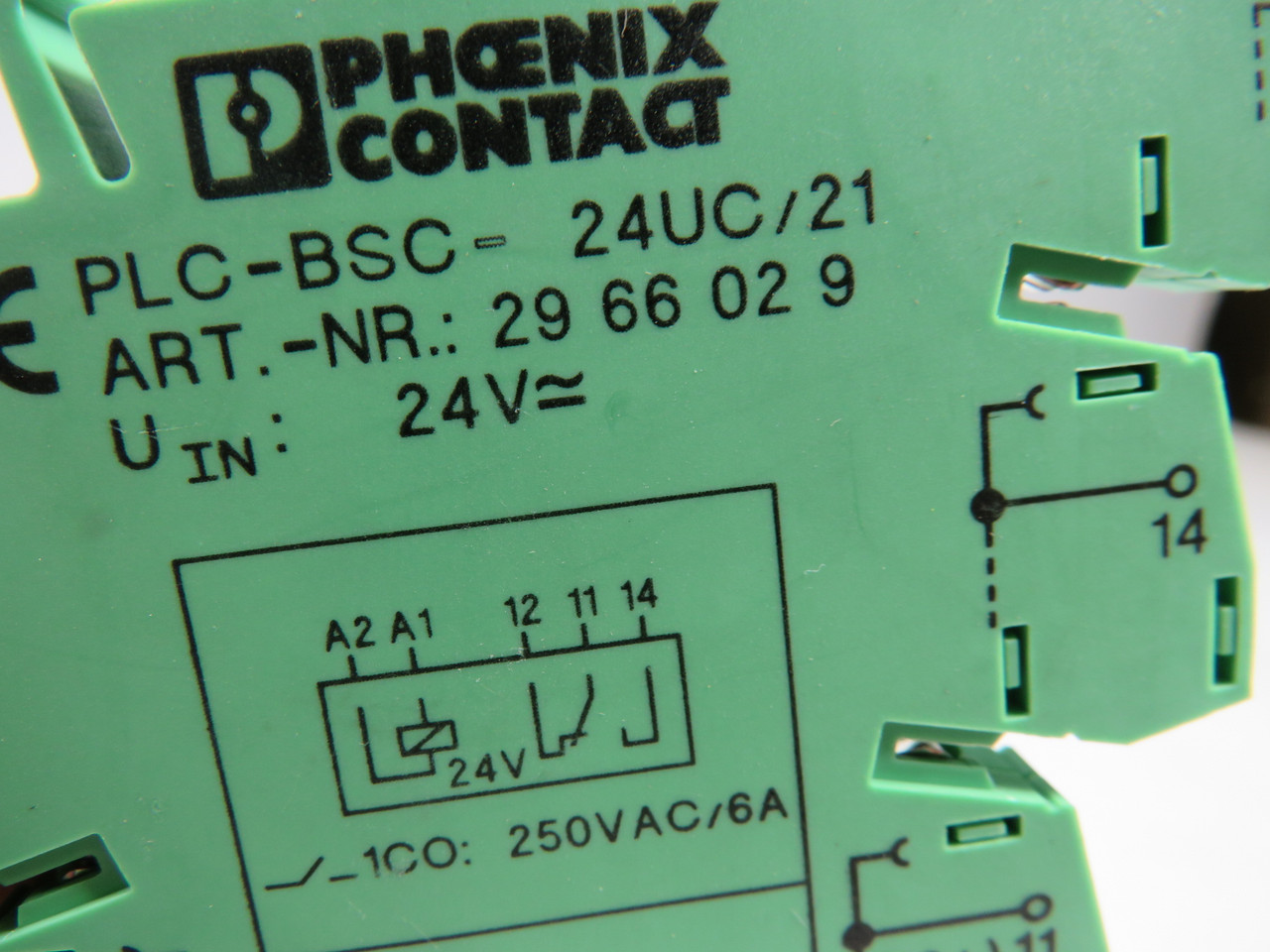 Phoenix Contact PLC-BSC-24UC/21 Relay Socket 24V Orange Latch USED