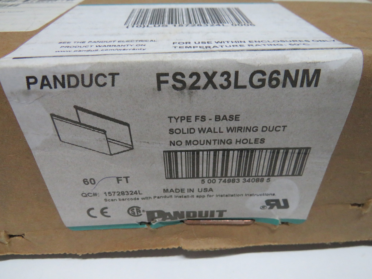 Panduit FS2X3LG6NM Base Wiring Duct 79.8mmx57.2mmx1.83m 10-Pack ! NEW !