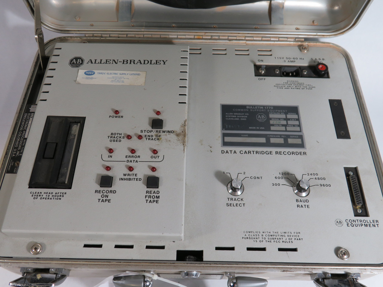 Allen-Bradley 1770-SB Data Cartridge Recorder 115V 50-60Hz 0.3A USED