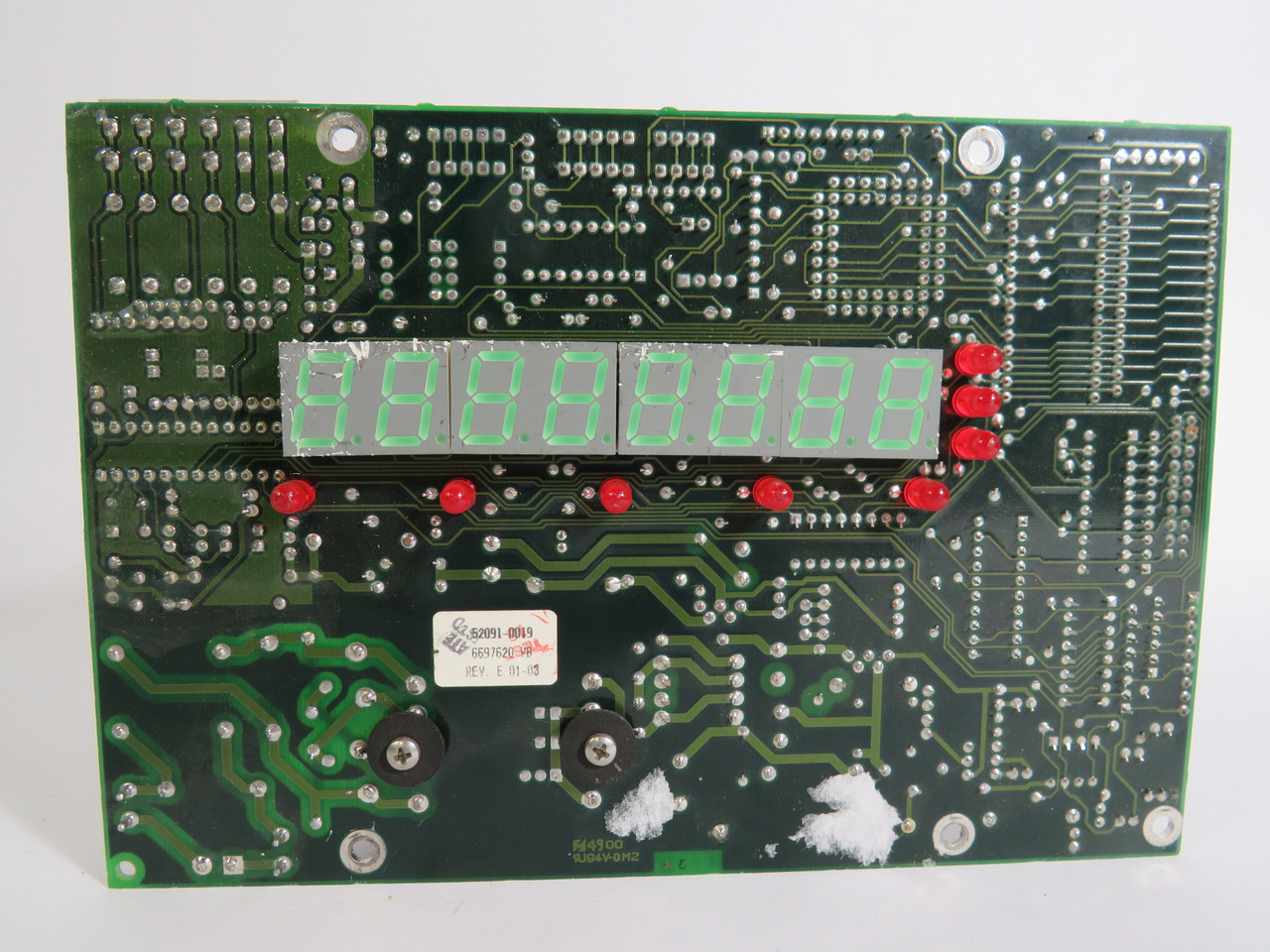 Weightronix D52091 PC Board W/ Numeric Digital Display DAMAGED CONNECTOR USED