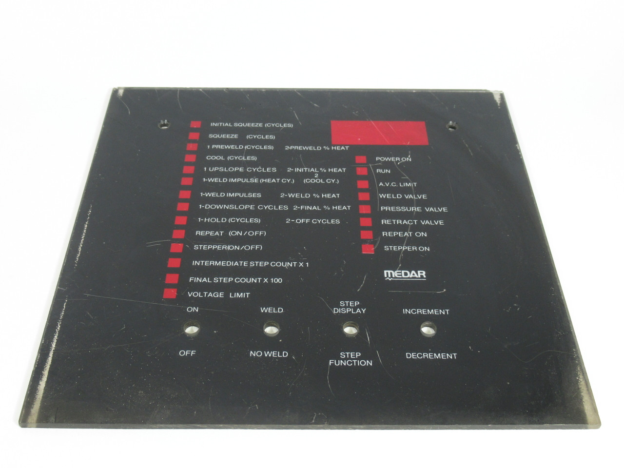 Medar 463-9 Face Plate for Welding Control Board Interm. Step/Final Step USED