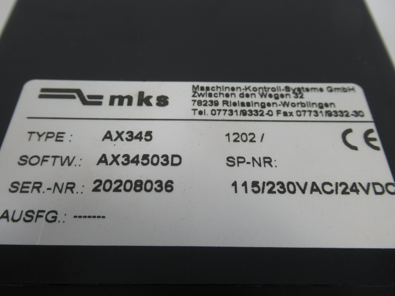 MKS AX345 Display Device w/ Analog Inputs 115/230VAC 24VDC *Shelf Wear* ! NWB !