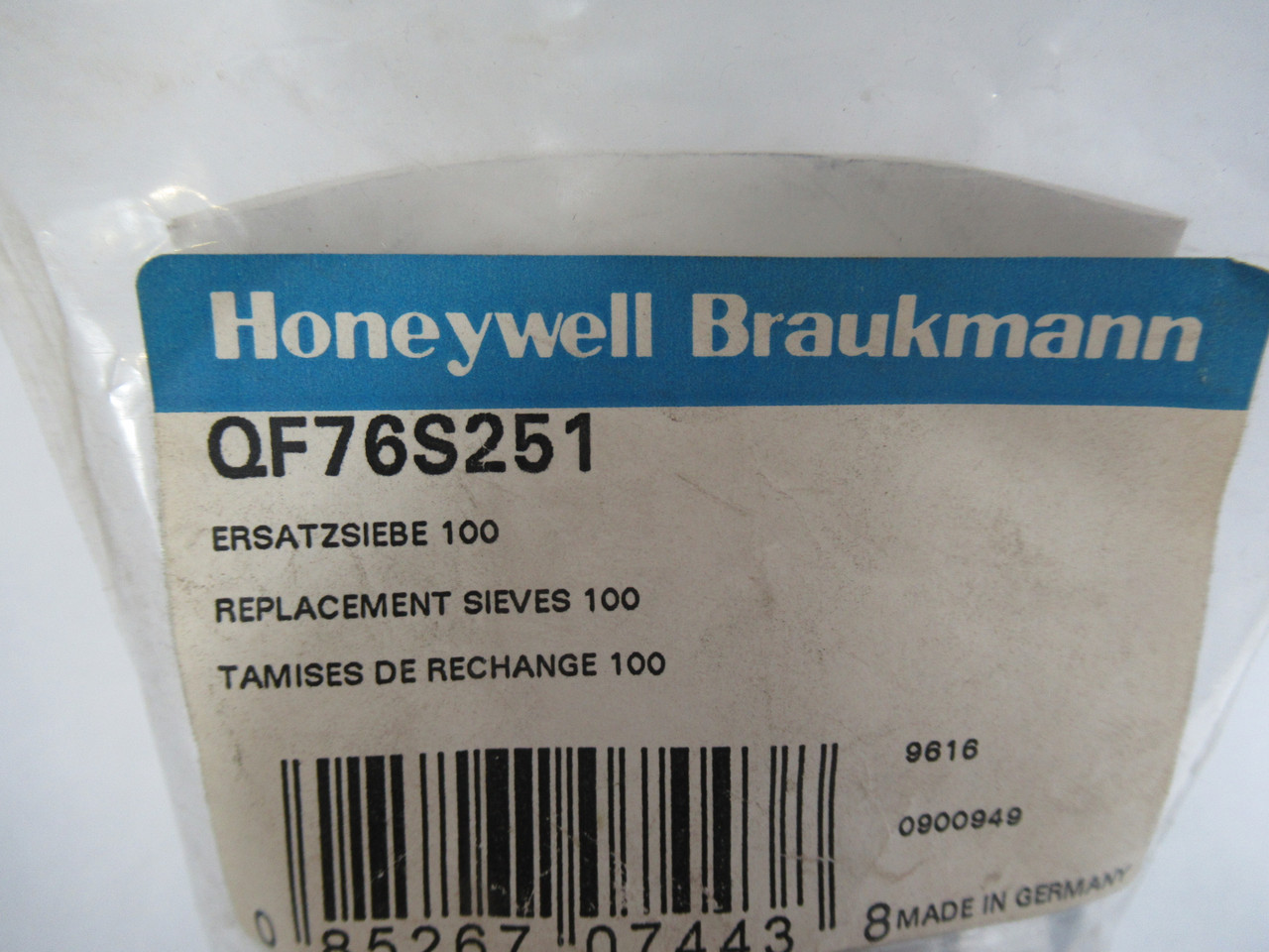 Honeywell QF76S251 ES11 Replacement Sieve 100 Kit ! NWB !