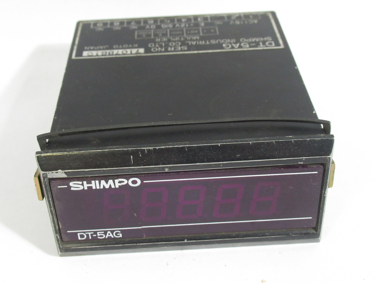 Shimpo DT-5AG Panel Mount Digital Tachometer 115VAC *Cracked Screen* USED