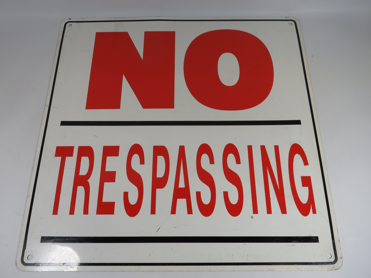 Generic No Trespassing Sign 24x24" Cosmetic Damage ! WOW !