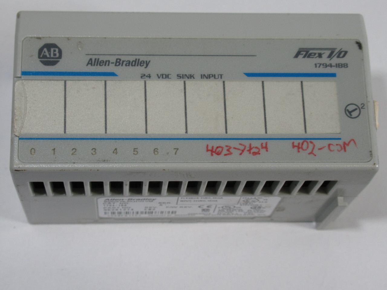 Allen-Bradley 1794-IB8 Ser. A Flex I/O Module 24VDC Sink Input USED