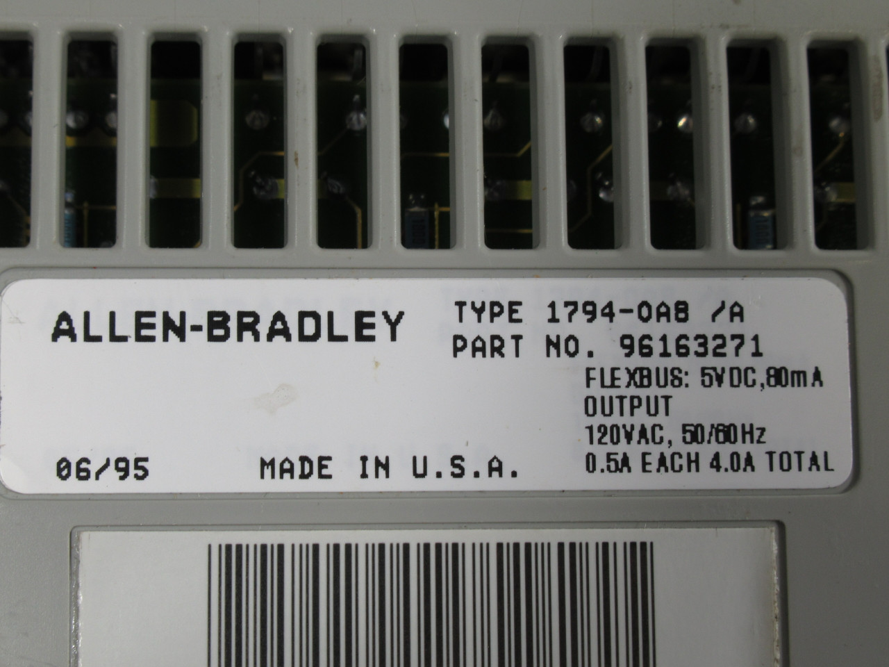 Allen-Bradley 1794-OA8 Flex I/O Module 120 VAC Output 96163271 Rev. A01 USED