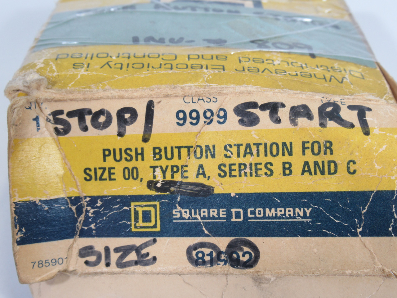 Square D 9999 Type A Size 00 Start-Stop Push Button w/ Cables ! NEW !