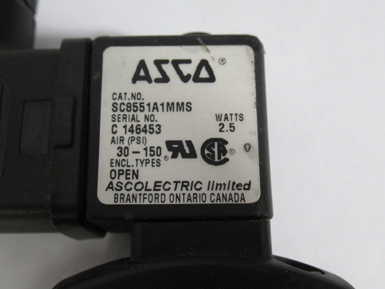 Asco 8551A001MS Pilot Operated Spool Valve 3/2 5/2 1/2" & 3/8" NPT USED