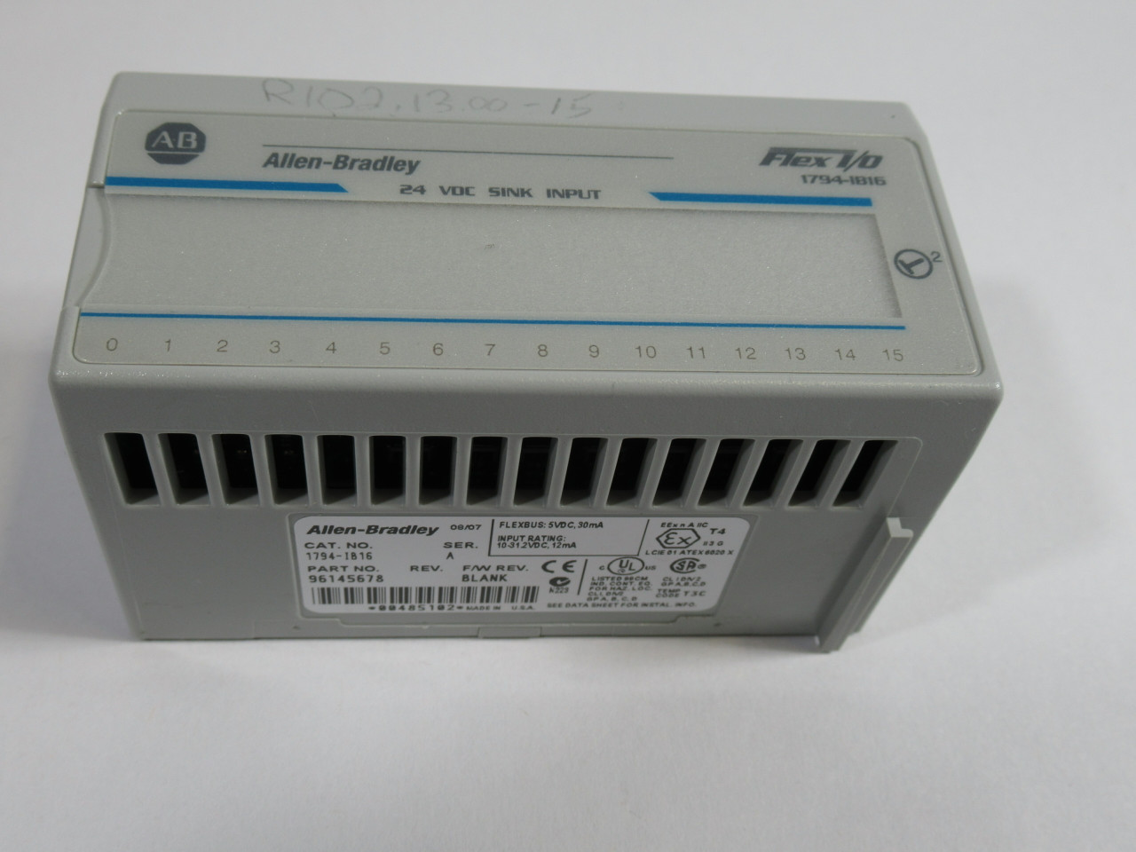 Allen-Bradley 1794-IB16 Ser A Flex I/O 24VDC Sink Input 96145678 USED