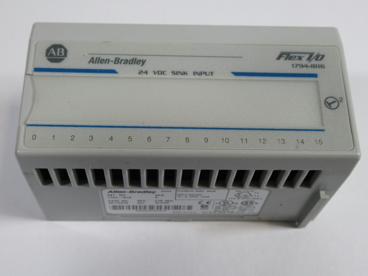 Allen-Bradley 1794-IB16 Ser A Flex I/O 24VDC Sink Input Module USED