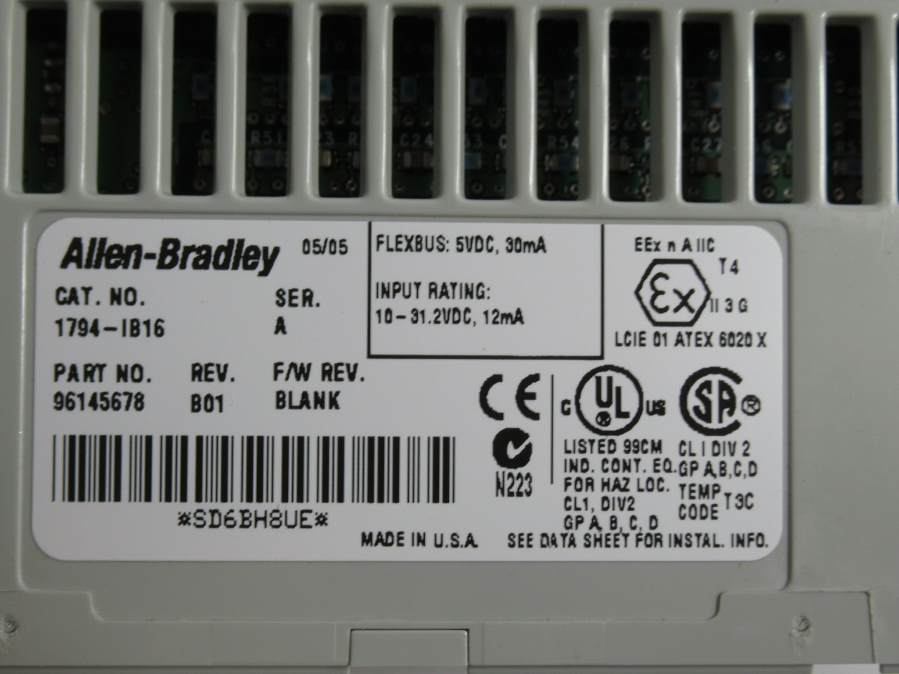 Allen-Bradley 1794-IB16 Ser A Flex I/O 24VDC Sink Input Module USED