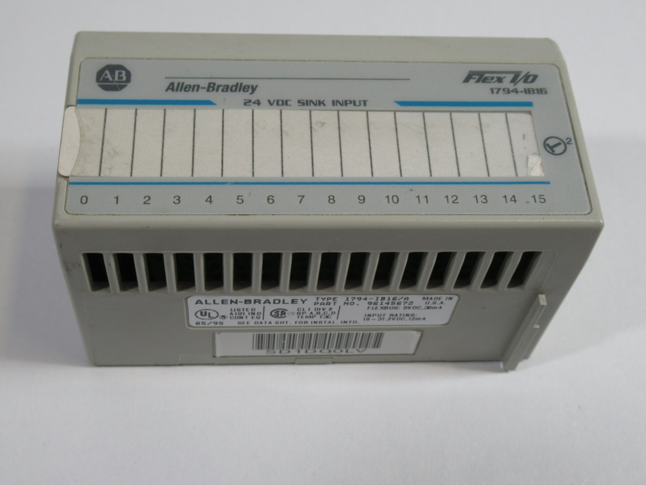 Allen-Bradley 1794-IB16 Series A Flex I/O 24VDC Sink Input 96145672 USED