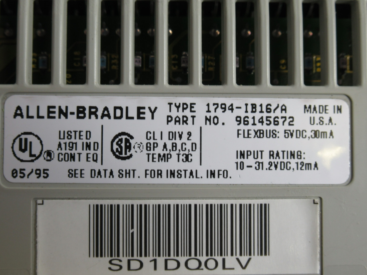 Allen-Bradley 1794-IB16 Series A Flex I/O 24VDC Sink Input 96145672 USED