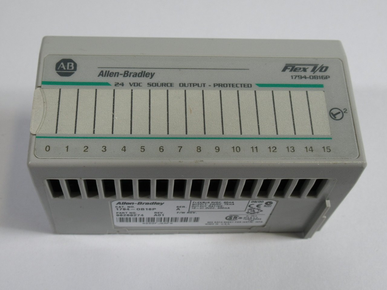 Allen-Bradley 1794-OB16P Ser A Flex I/O 24VDC Output 96268274 Rev A01 USED