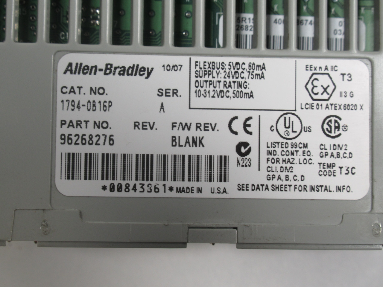 Allen-Bradley 1794-OB16P Ser A Flex I/O 24VDC Output 96268276 USED