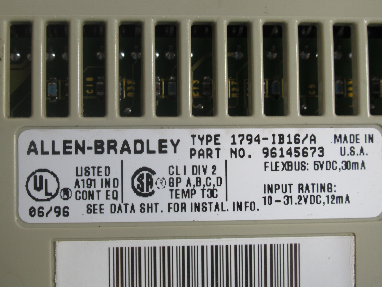 Allen-Bradley 1794-IB16/A Flex I/O 24VDC Sink Input 96145673 USED