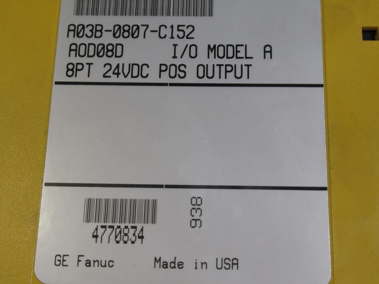 Fanuc A03B-0807-C152 I/O Module 8PT 24VDC POS Output W/Out Cover USED