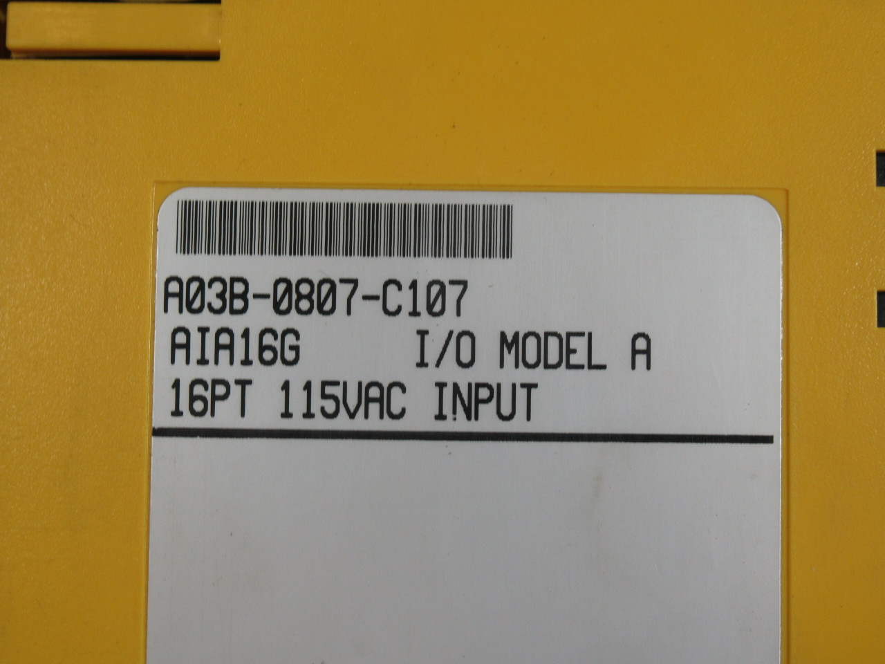 Fanuc A03B-0807-C107 I/O Module 16PT 115VAC Input NO DOOR USED