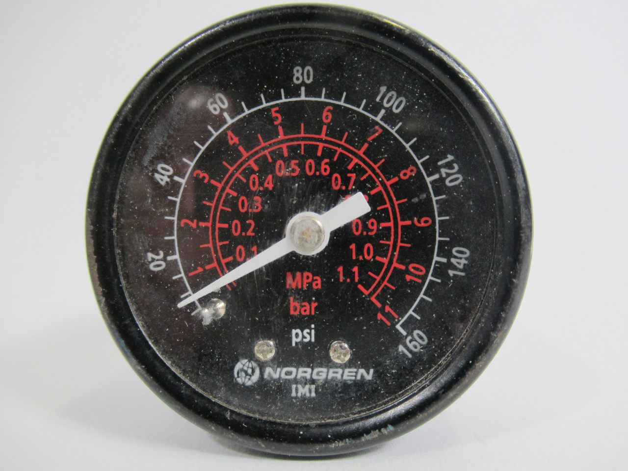 Norgren 18-015-212 Pressure Gauge 1/8"NPT 0-11bar 0-160psi USED