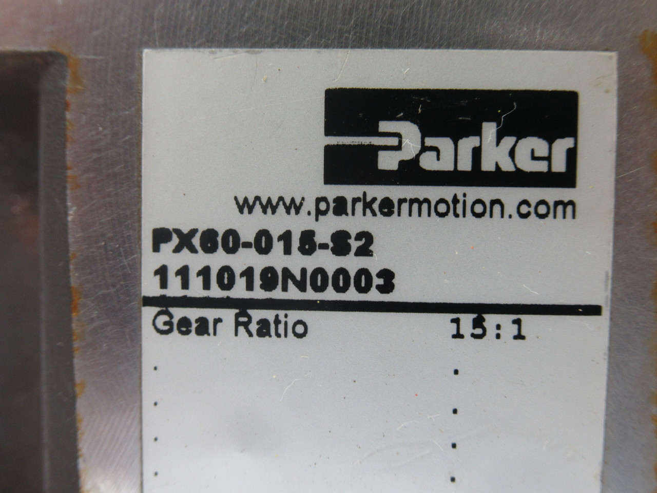 Parker PX60-015-S2 Gearhead 15:1 Gear Ratio *Rust* USED