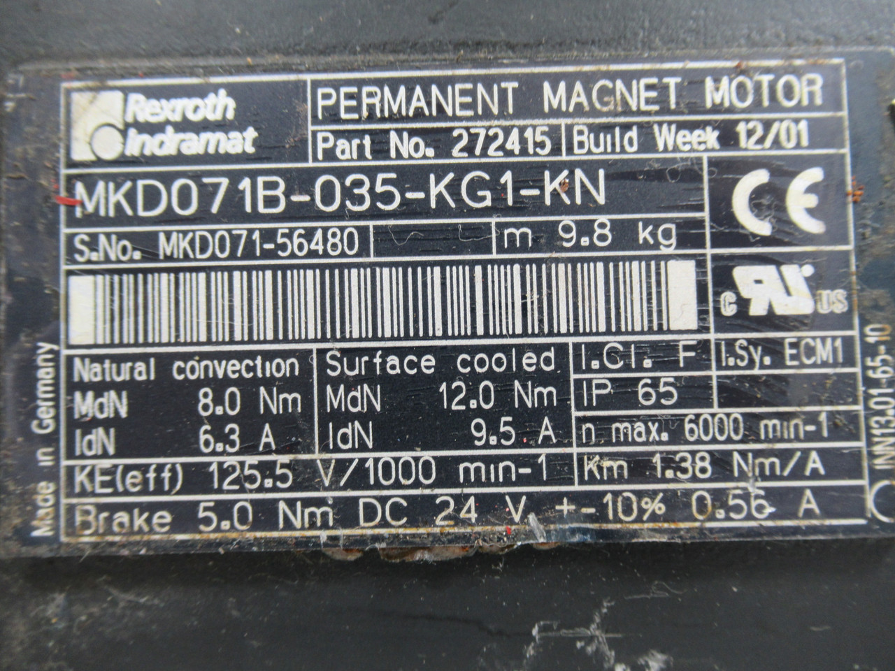 Rexroth MKD071B-035-KG1-KN Magnetic Motor ! AS IS !