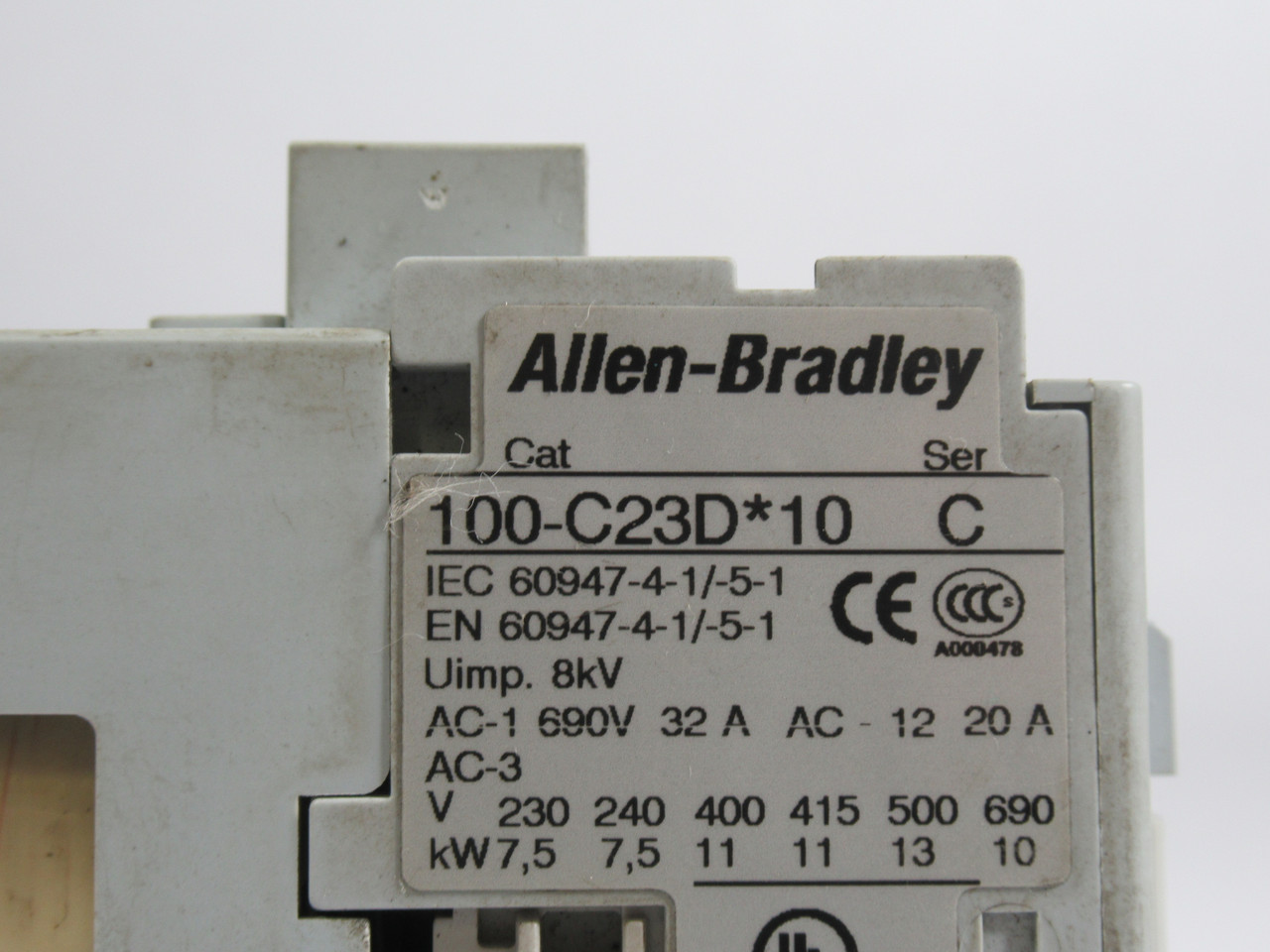 Allen-Bradley 100-C23DJ10 Ser C Contactor 11kW 400V 24VDC SHELF WEAR USED