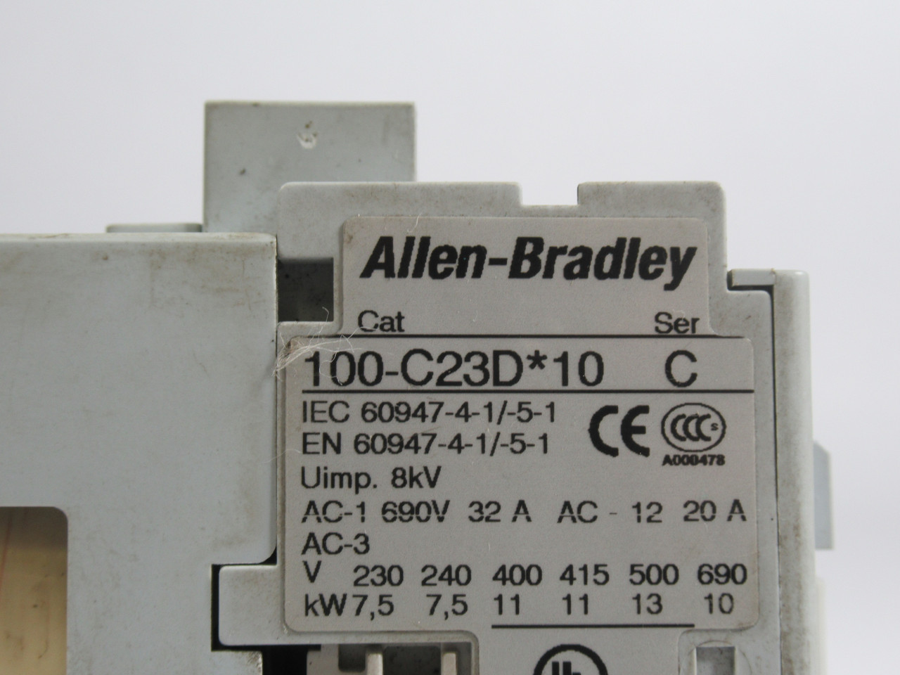 Allen-Bradley 100-C23DJ10 Ser C Contactor 11kW 400V 24VDC *Cosmetic Dmg* USED