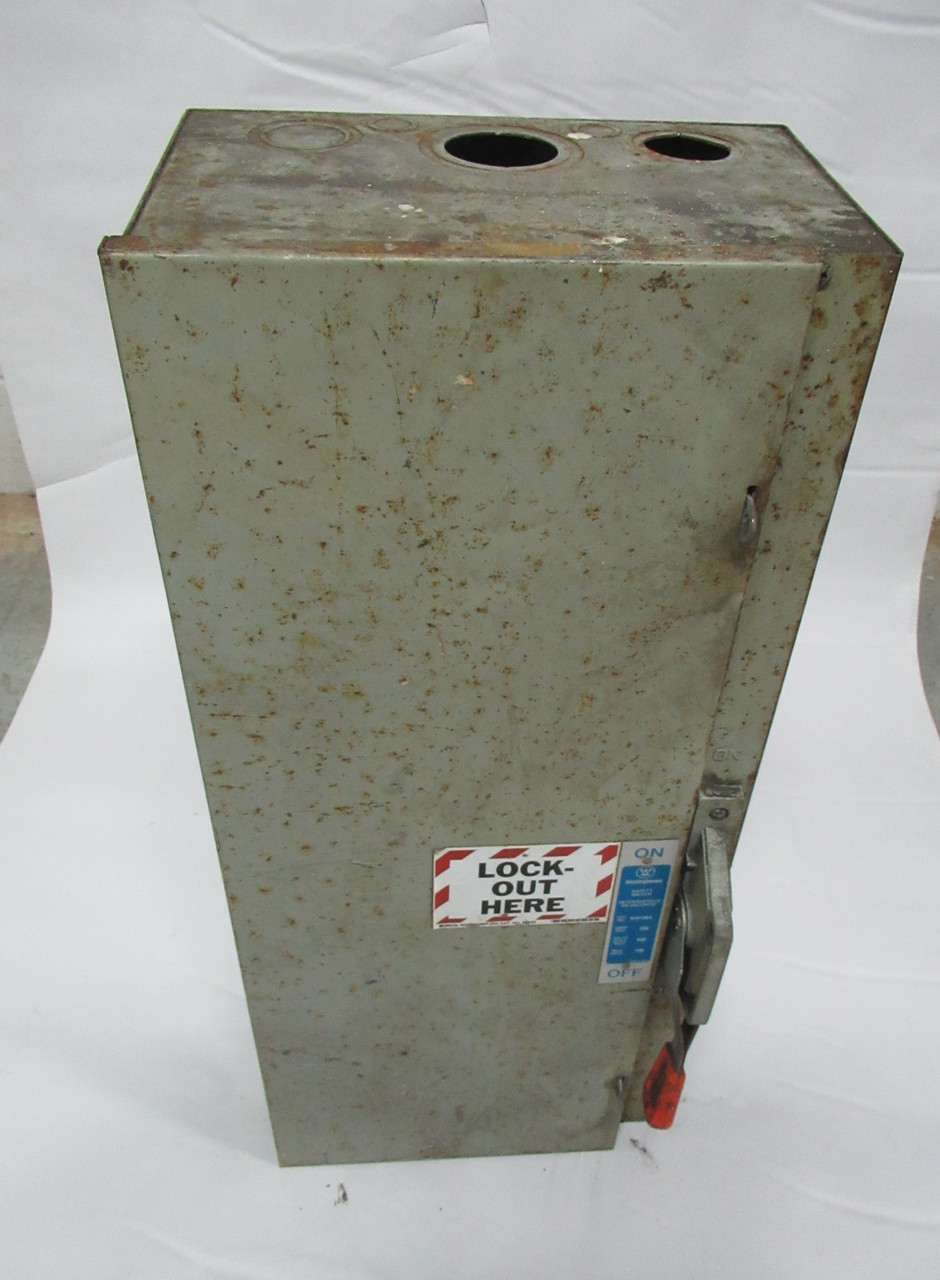 Westinghouse NHF364 Heavy Duty Safety Switch 200A 600VAC/Ca 3P 100HP USED