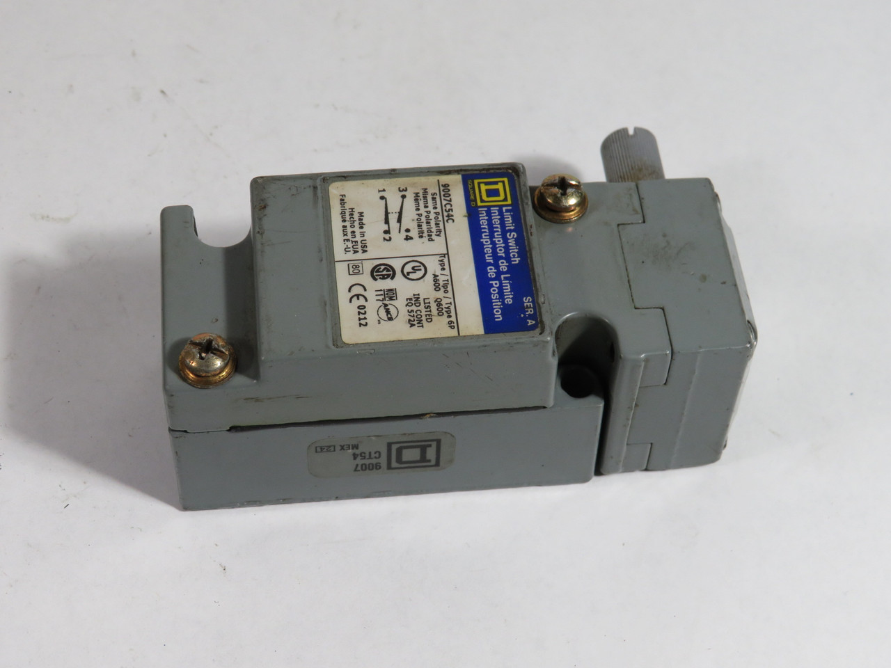 Square D 9007C54C Limit Switch Ser. A W/ Operating Head NO TERMINAL ! AS IS !
