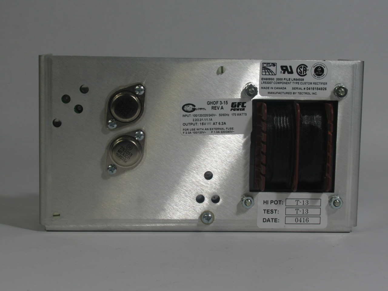 GFC GHOF-3-15 Power Supply 15VDC at 6.2A ! NEW !