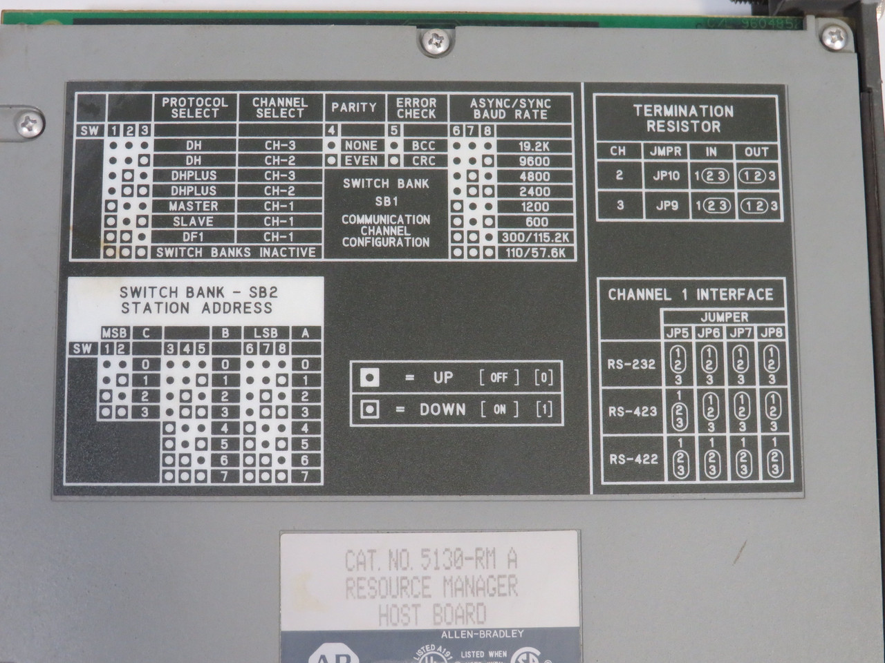 Allen-Bradley 5130-RM Ser A Resource Manager 96016275 F/W A W/KEYS USED