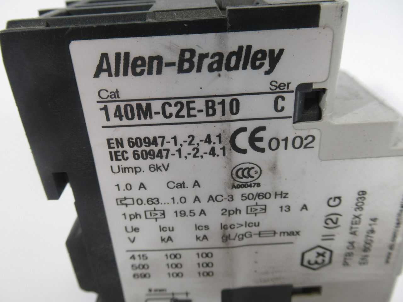 Allen-Bradley 140M-C2E-B10 Ser. C Motor Control Circuit Breaker 0.63-1A USED