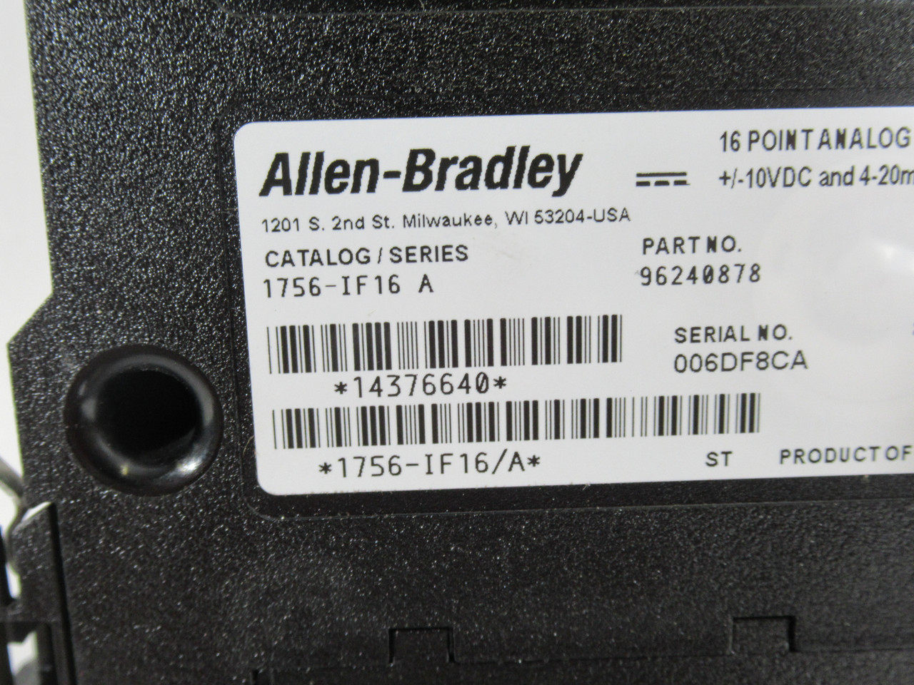 Allen-Bradley 1756-IF16 Series A Analog Input Module 16Pt F/W 1.5 USED