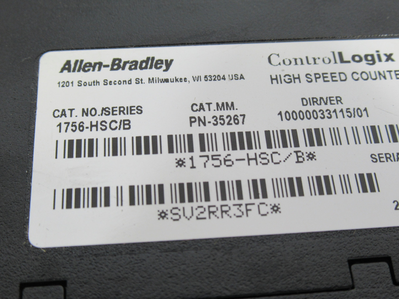 Allen-Bradley 1756-HSC Ser B High Speed Counter Module 10000033115/01Ver USED