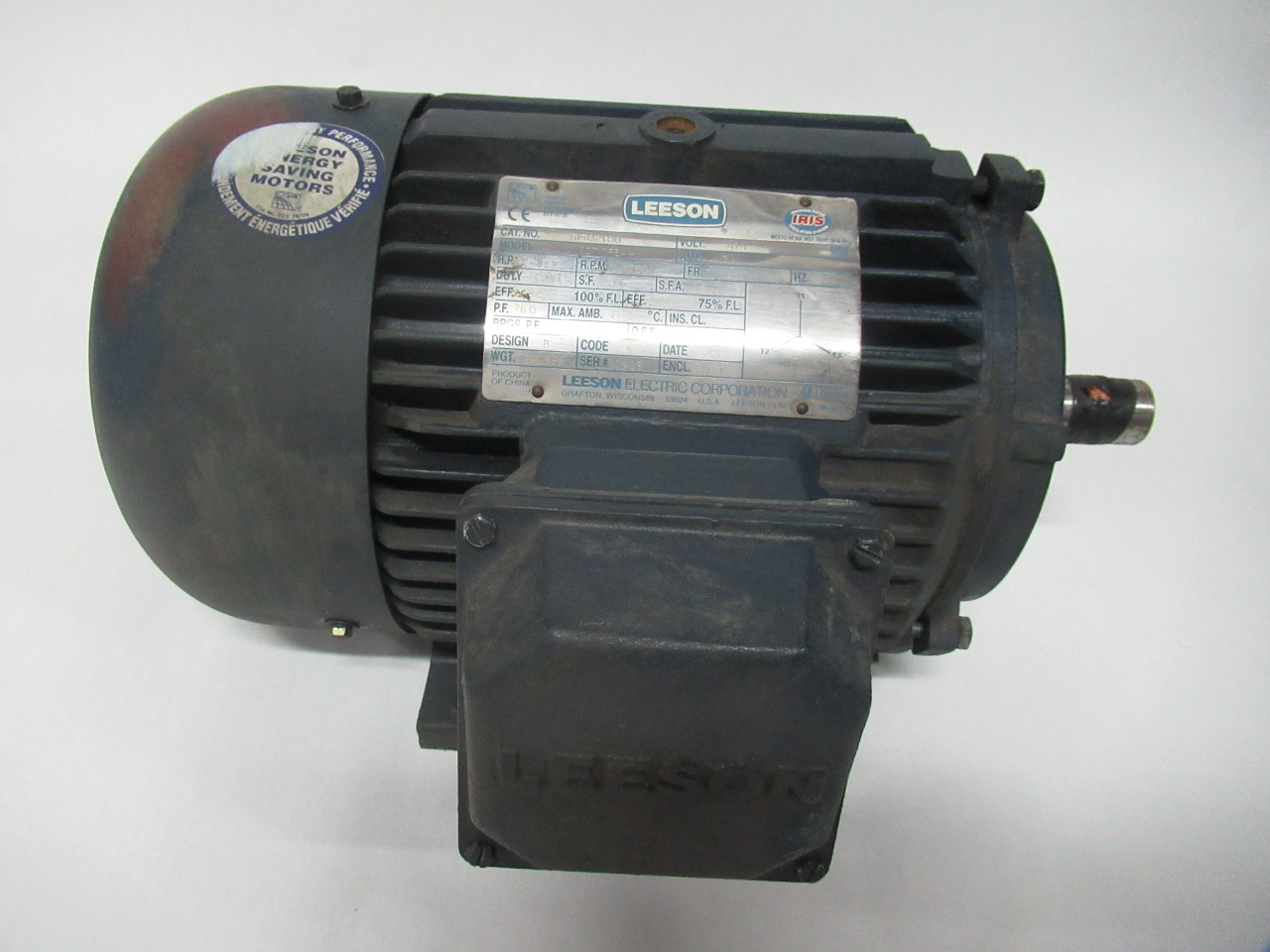 Leeson 3HP 1760 RPM 575V 182T TEFC 3Ph 3.4A 60Hz *Damage* USED