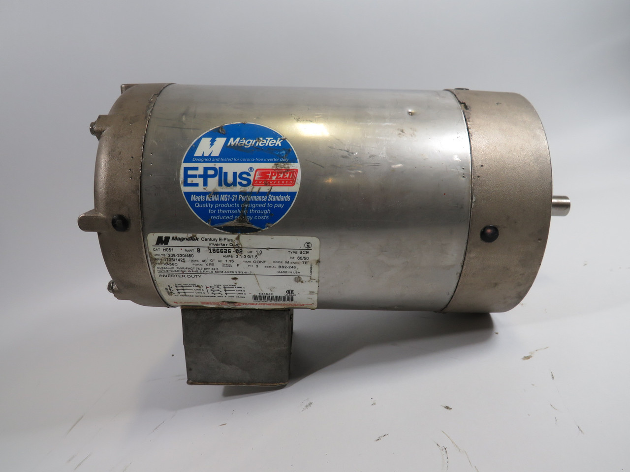 Magnetek 1.0HP 1725/1425RPM 208-230/460V XA56C TE 3Ph 3.1-3.0/1.5A USED