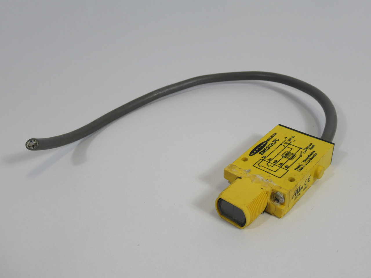 Banner SME312LPC Photoelectric Sensor 10-30VDC 1m *Damage/Cut Cable* USED