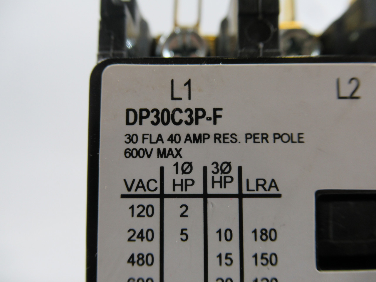 ABB DP30C3P-F Definite Purpose Contactor 24VAC 50/60Hz USED