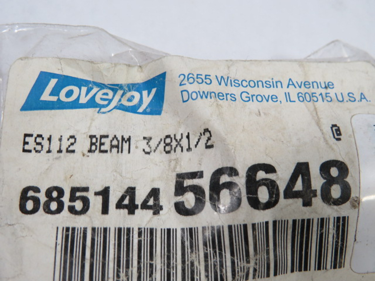 Lovejoy ES112 Single Beam Clamp Style Coupling 3/8" x 1/2" Bores ! NWB !