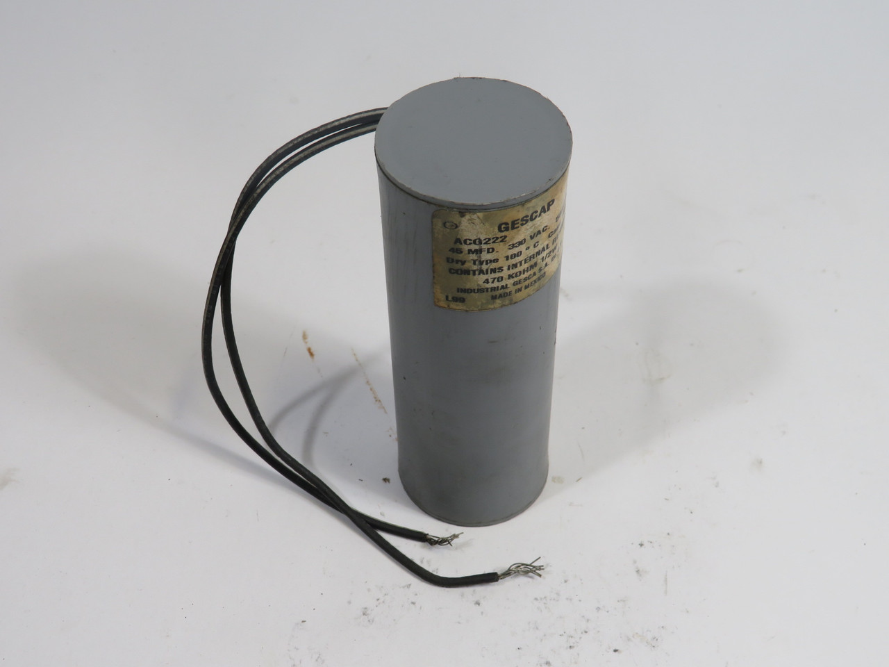 Gescap ACG222 Capacitor 45MFD 330VAC 50/60Hz W/ Internal Resistor USED